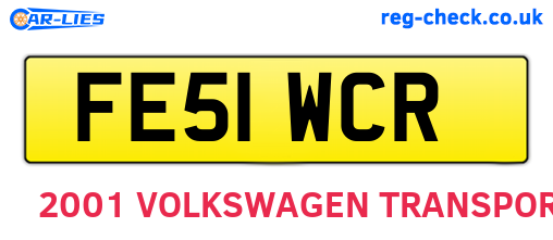 FE51WCR are the vehicle registration plates.