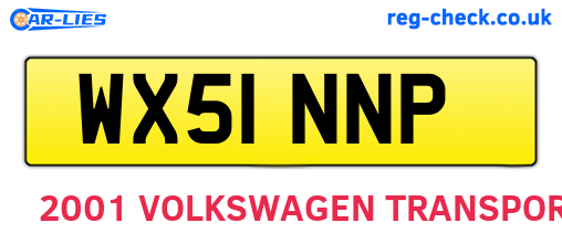WX51NNP are the vehicle registration plates.