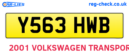 Y563HWB are the vehicle registration plates.