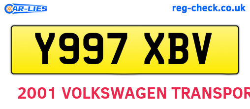 Y997XBV are the vehicle registration plates.