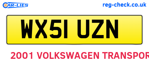 WX51UZN are the vehicle registration plates.