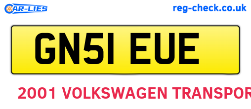 GN51EUE are the vehicle registration plates.