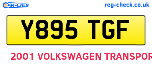 Y895TGF are the vehicle registration plates.