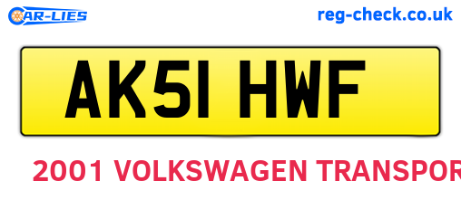 AK51HWF are the vehicle registration plates.