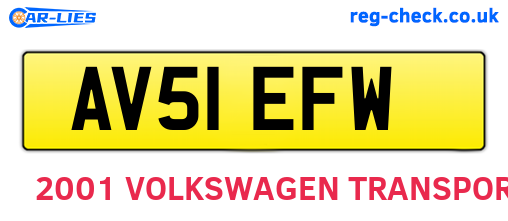 AV51EFW are the vehicle registration plates.