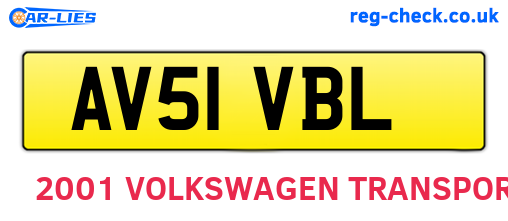 AV51VBL are the vehicle registration plates.