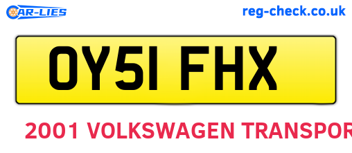 OY51FHX are the vehicle registration plates.