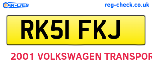 RK51FKJ are the vehicle registration plates.