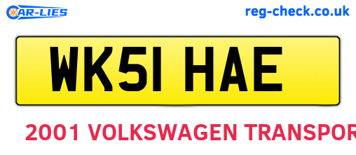WK51HAE are the vehicle registration plates.