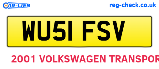 WU51FSV are the vehicle registration plates.