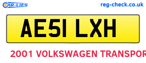 AE51LXH are the vehicle registration plates.