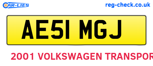 AE51MGJ are the vehicle registration plates.