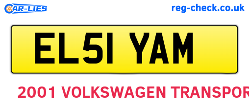 EL51YAM are the vehicle registration plates.