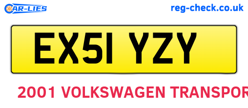 EX51YZY are the vehicle registration plates.
