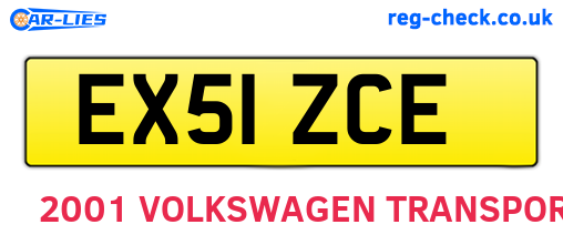 EX51ZCE are the vehicle registration plates.
