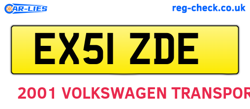 EX51ZDE are the vehicle registration plates.