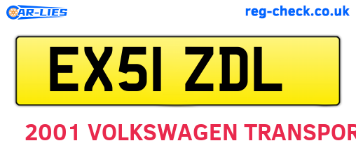 EX51ZDL are the vehicle registration plates.