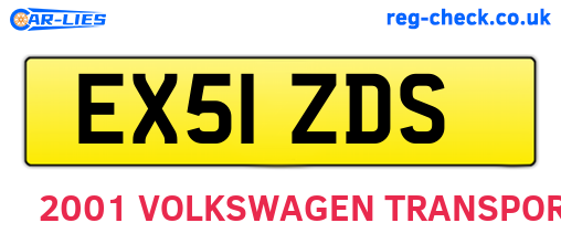 EX51ZDS are the vehicle registration plates.