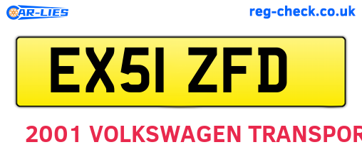 EX51ZFD are the vehicle registration plates.