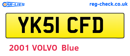YK51CFD are the vehicle registration plates.
