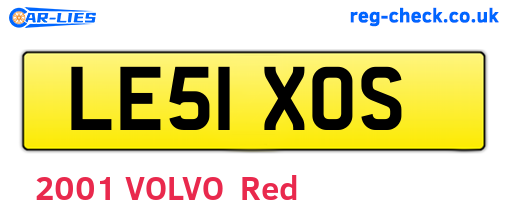 LE51XOS are the vehicle registration plates.