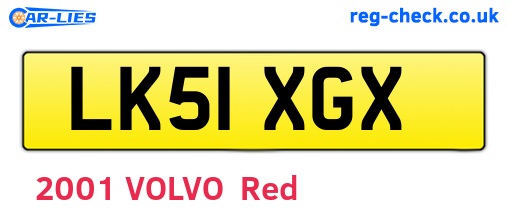 LK51XGX are the vehicle registration plates.