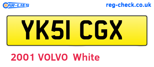 YK51CGX are the vehicle registration plates.