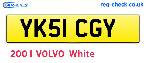 YK51CGY are the vehicle registration plates.