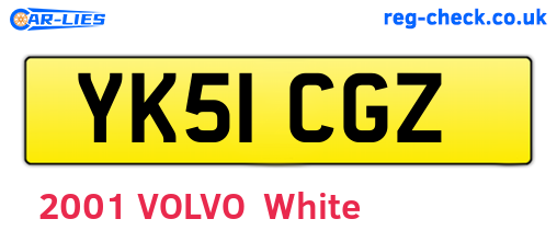 YK51CGZ are the vehicle registration plates.
