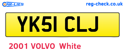 YK51CLJ are the vehicle registration plates.