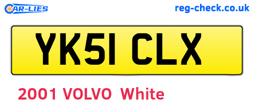 YK51CLX are the vehicle registration plates.