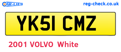 YK51CMZ are the vehicle registration plates.