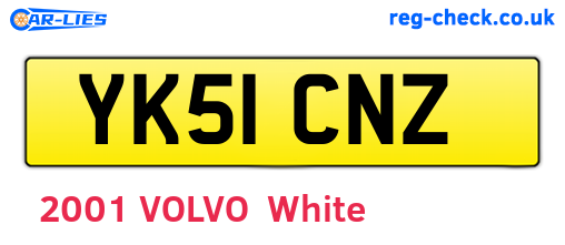 YK51CNZ are the vehicle registration plates.