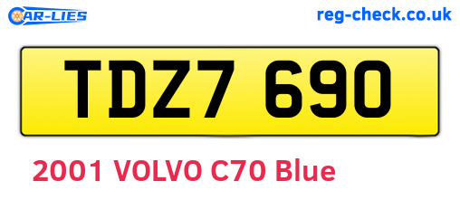 TDZ7690 are the vehicle registration plates.