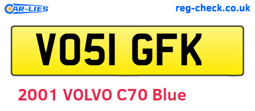 VO51GFK are the vehicle registration plates.