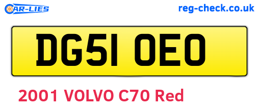 DG51OEO are the vehicle registration plates.
