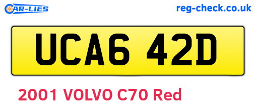 UCA642D are the vehicle registration plates.
