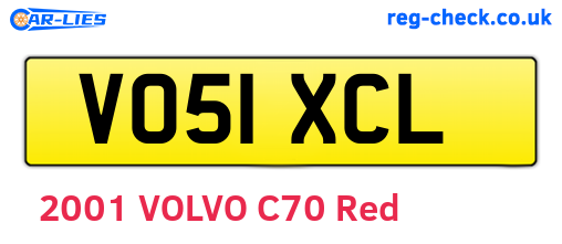 VO51XCL are the vehicle registration plates.
