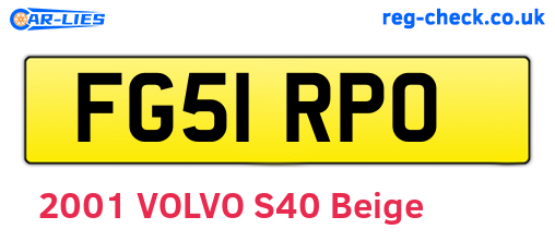 FG51RPO are the vehicle registration plates.