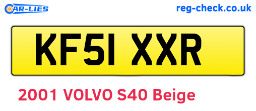 KF51XXR are the vehicle registration plates.