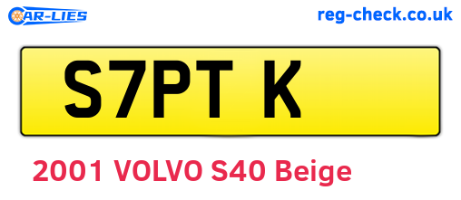 S7PTK are the vehicle registration plates.