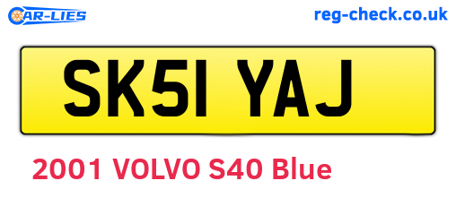 SK51YAJ are the vehicle registration plates.