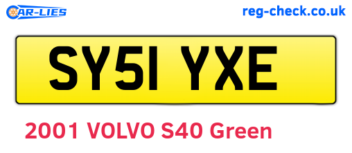 SY51YXE are the vehicle registration plates.