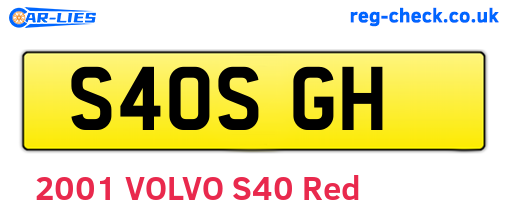 S40SGH are the vehicle registration plates.