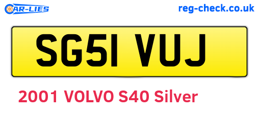 SG51VUJ are the vehicle registration plates.