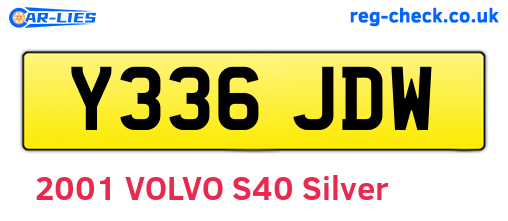 Y336JDW are the vehicle registration plates.