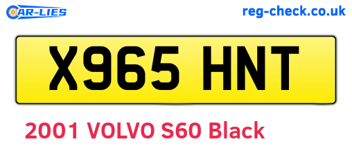X965HNT are the vehicle registration plates.