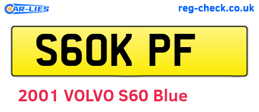 S60KPF are the vehicle registration plates.