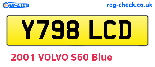 Y798LCD are the vehicle registration plates.