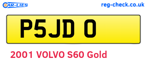 P5JDO are the vehicle registration plates.